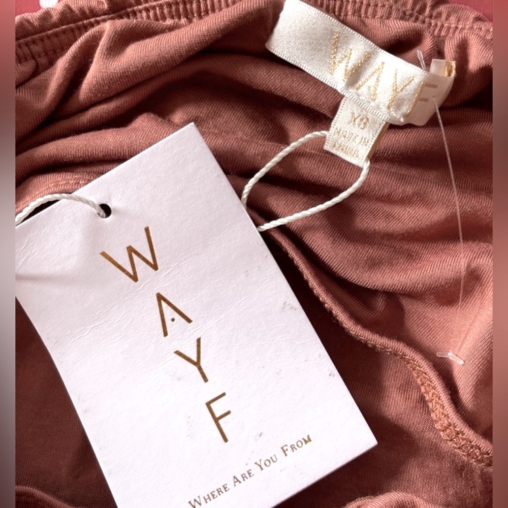 NWT WAYF Dusty Clay Kerry Off Shoulder Long Sleeve Mini Dress - Picture 7 of 9